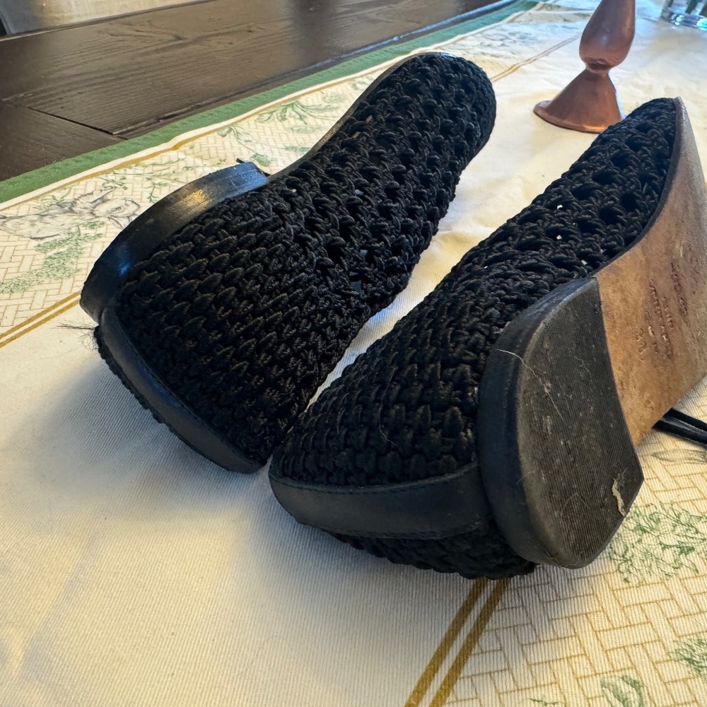 Repetto Black Crochet Lace-Up Flat - Picture 8 of 12